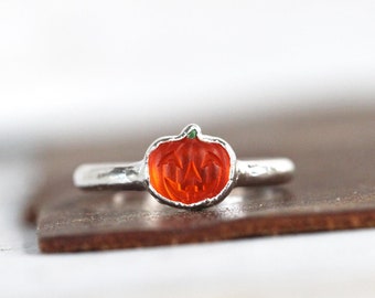 Pumpkin Ring - Orange Jack-O-Lantern - Fall Jewelry