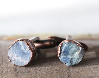 Sapphire Cuff Links - Birthstone Cufflinks - September Birthstone - Graduation Gift