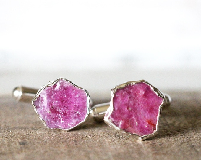 Featured listing image: Ruby Cufflinks - Copper Cuff Links - Best Man Wedding Gift