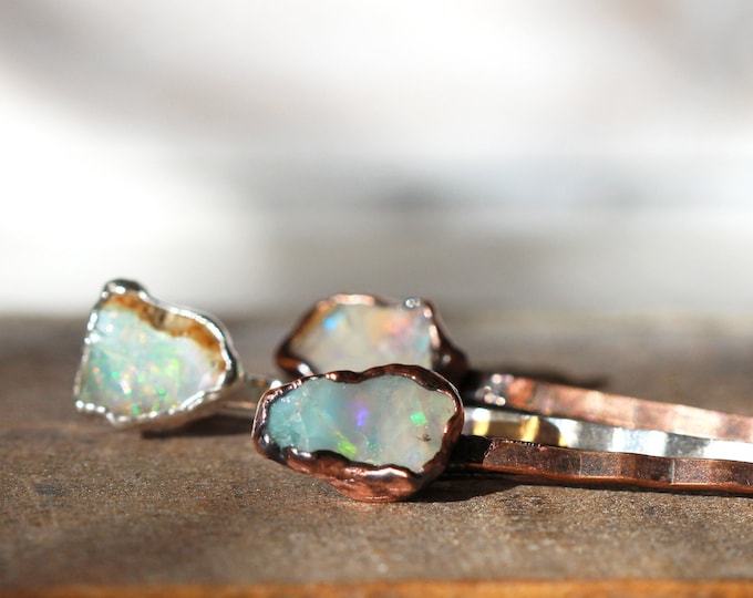 Featured listing image: Opal Bobby Pin - Stone Hair Jewelry - Bridal Hair Accessory - October Birthstone