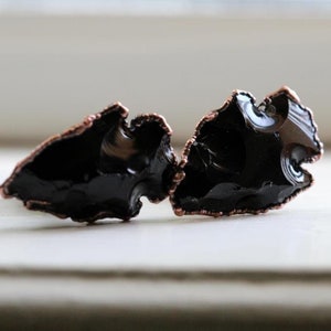 Crystal Cuff Links - Black Obsidian Cufflinks - Groomsmen Gift