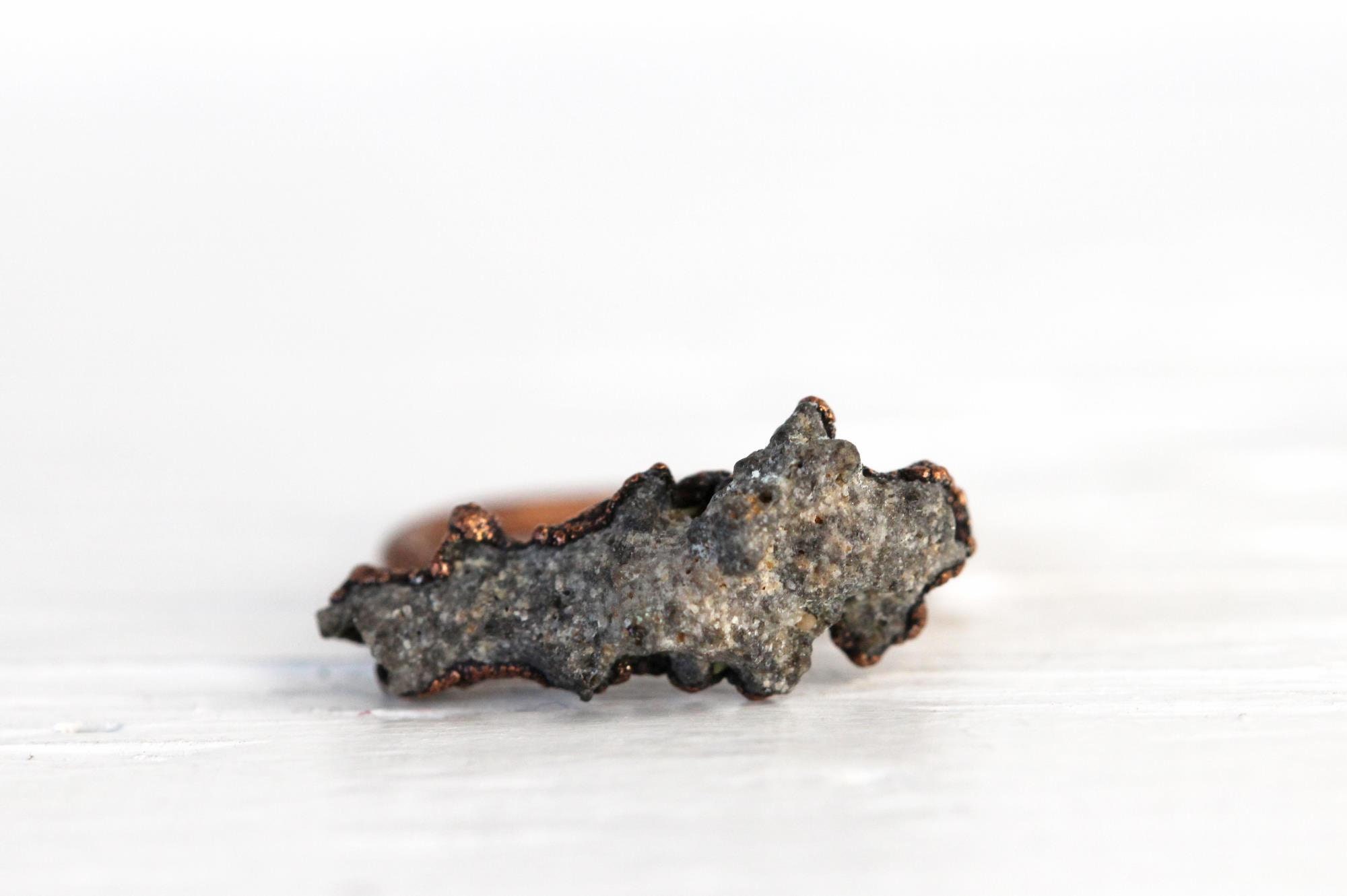 Fulgurite Ring Lightning Strikes Sand Petrified Lightning Jewelry