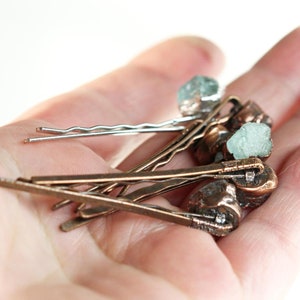 Aquamarine Bobby Pin Bridal Hair Accessory March Birthstone Stone Hair Pin image 4