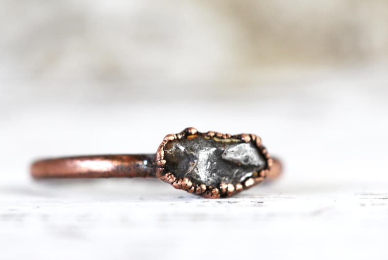 Meteorite Ring Campo del Cielo Meteorite Copper Ring Geekery Collector Gift Astronomy Gift image 9