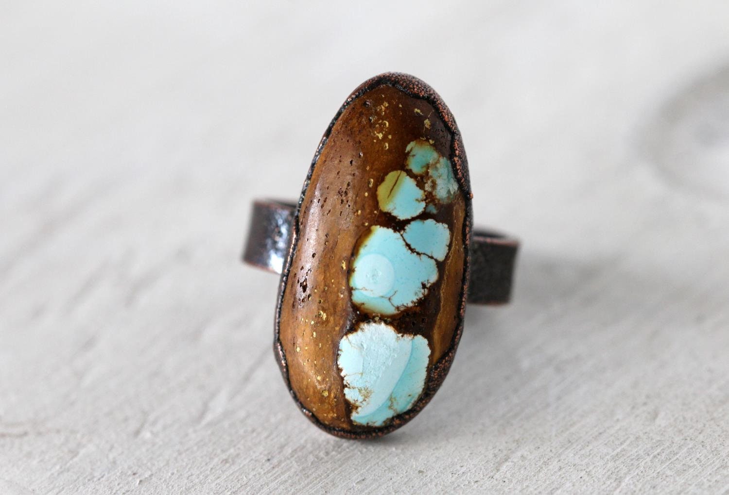 Turquoise Ring - Size 8 3/4 - Big Turquoise Ring - December Birthstone
