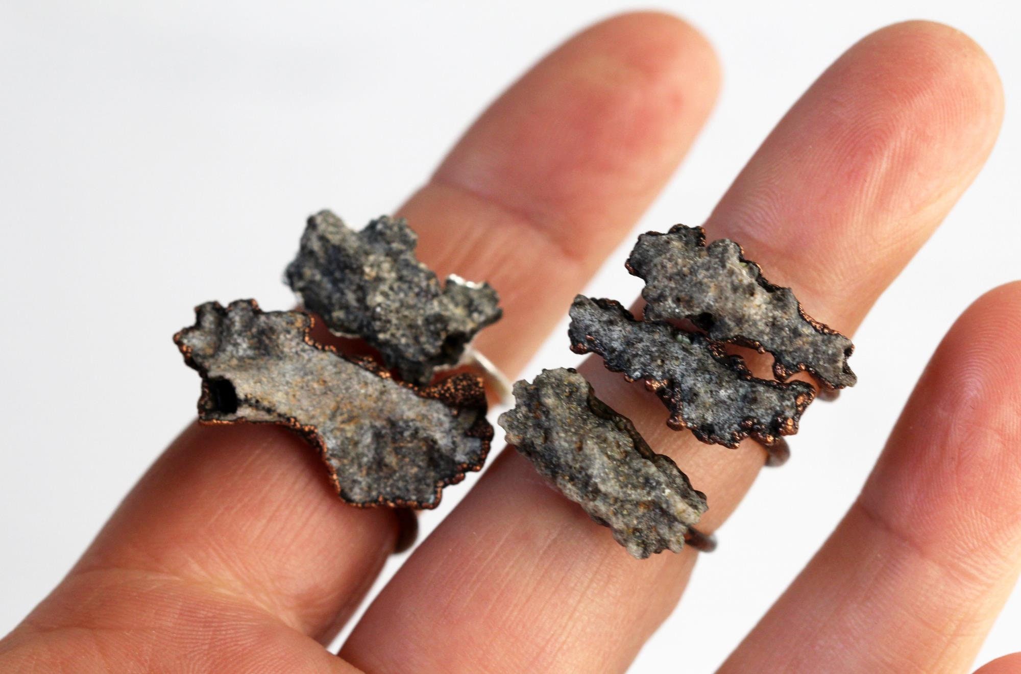 Fulgurite Ring Lightning Strikes Sand Petrified Lightning Jewelry