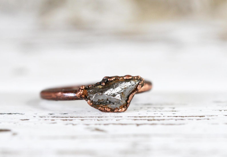 Meteorite Ring Campo del Cielo Meteorite Copper Ring Geekery Collector Gift Astronomy Gift image 7