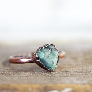 Raw Emerald Ring May Birthstone Jewelry Natural Stone Ring image 5