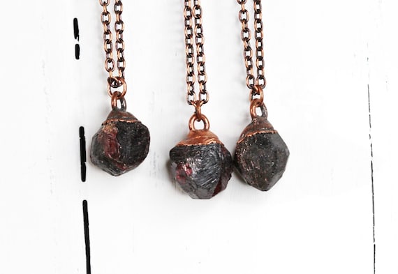 Garnet Necklace Raw Garnet Pendant Large Gemstone January Birthstone Raw Crystal Necklace Etsy Canada