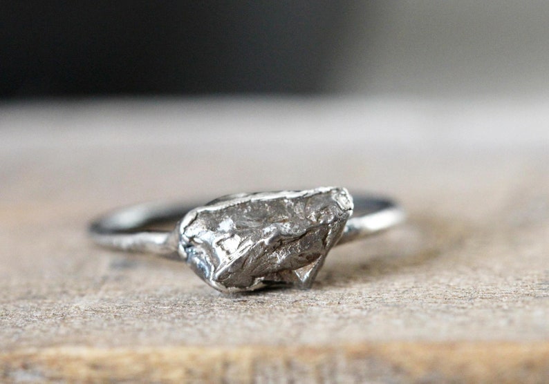 Meteorite Ring Campo del Cielo Meteorite Copper Ring Geekery Collector Gift Astronomy Gift oxidized silver