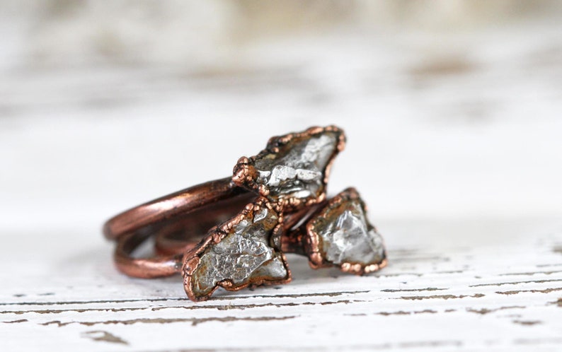 Meteorite Ring Campo del Cielo Meteorite Copper Ring Geekery Collector Gift Astronomy Gift image 4