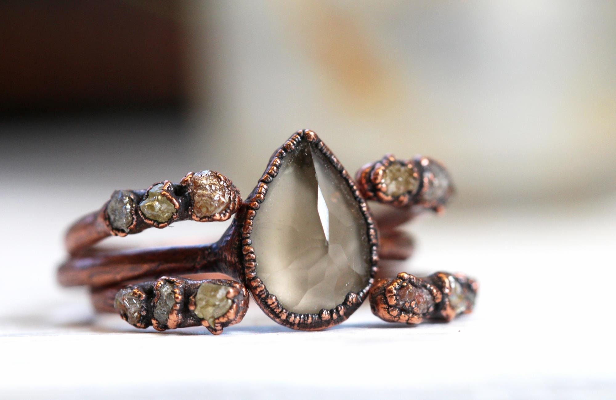 Raw gem engagement rings online