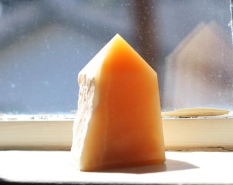 Orange Calcite Tower - Display Crystal - Alter Stone - Home Decor