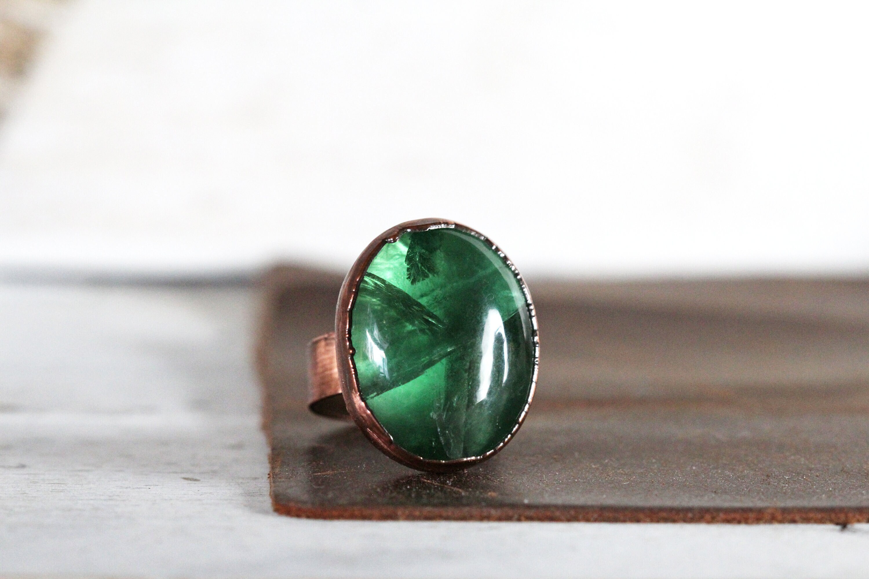 Fluorite stone ring deals