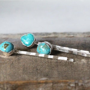 Stone Bobby Pin Turquoise Hair Pin Copper Hair Jewelry image 2