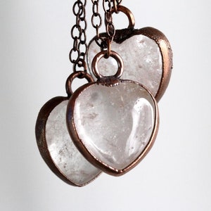 Crystal Heart Pendant - Quartz Crystal Pendant - Crystal Heart Necklace