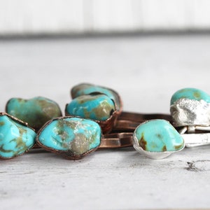 Stone Bobby Pin Turquoise Hair Pin Copper Hair Jewelry image 3