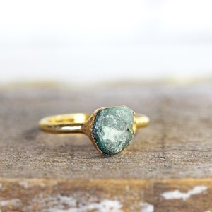 Raw Emerald Ring May Birthstone Jewelry Natural Stone Ring image 6