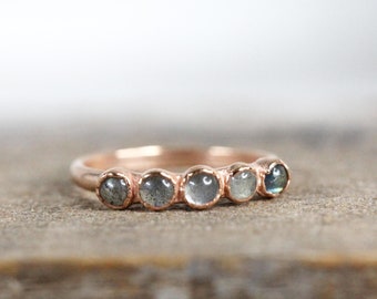 Labradorite Ring - March Birthstone - Multi Stone Ring