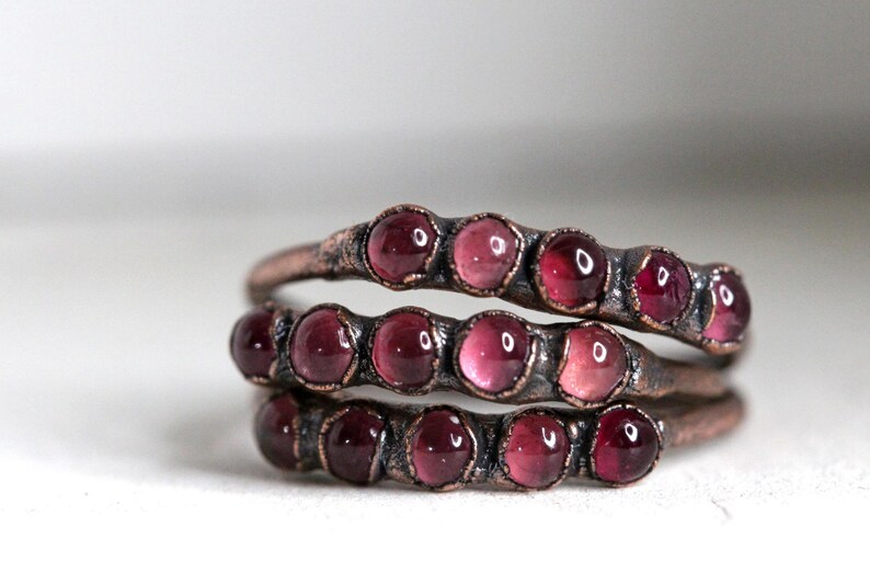 Libra Ring Copper Ring October Birthstone Multi Stone Silver Ring Pink Crystal Ring Pink Tourmaline Ring