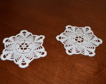 White Little Doily - Lace Coaster (4 inches) Set 2 pcs