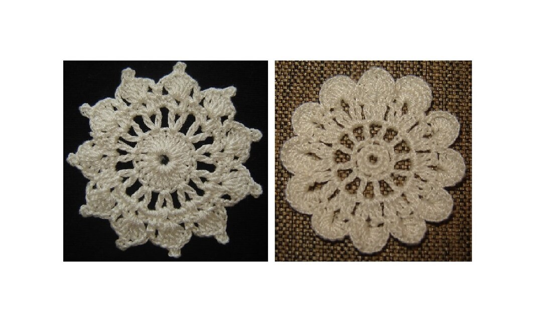 CROCHET PATTERN PDF Instant Download - Crochet Flower Applique Set of 2 ...