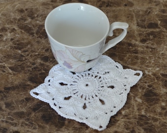 CROCHET PATTERN PDF Instant Download - Crochet Square Coaster - Little Doily - Home Decor Gift