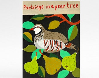 Partridge in Pear Tree painting Christmas cards