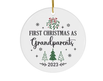 First Christmas as Grandparents Ceramic Ornament