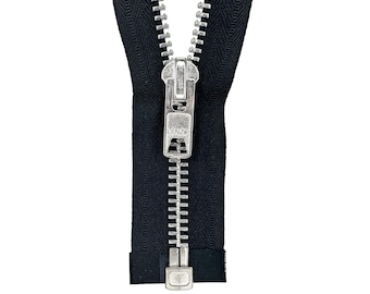 Heavy Duty #10 Separating Aluminum Metal Jacket Zipper
