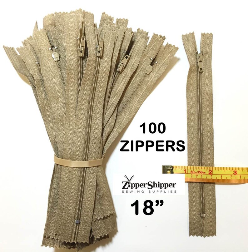 Bulk Zippers Beige Zippers 18 Inch 3 Nylon Coil Closed Etsy
