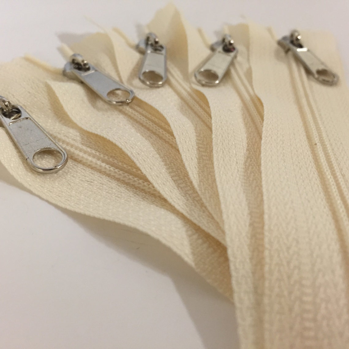 12 NATURAL / Cream Zippers For Handbags 30.5 cm Nylon Etsy