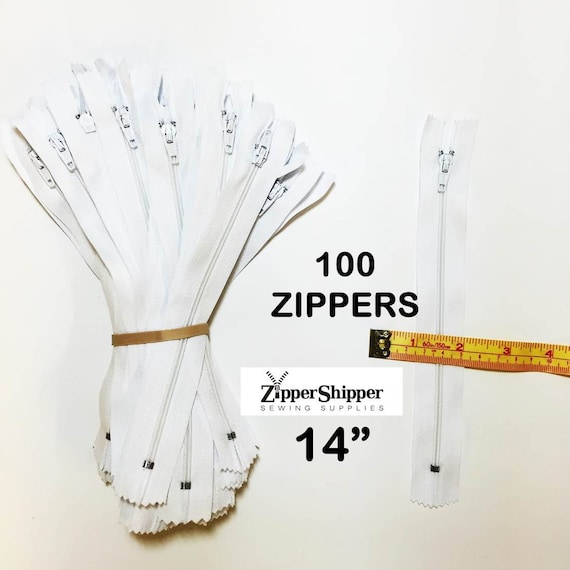 Bulk Zippers 100 White Zippers 14 Inch 35.5 cm 3 Nylon Etsy