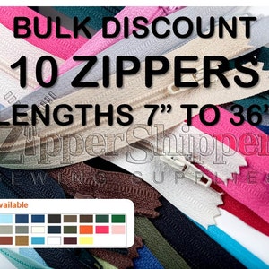 Zippers Bulk Wholesale Lot of 103 Nylon Coil Closed-End-Many Colors-Lengths 7,9,12,14,16,18,20,22,24,36 Inches For Purses, Pillows & More image 1