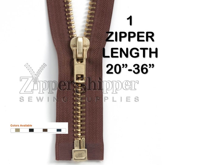 Brass Metal Zipper Heavy Duty 10 Separating for Leather Etsy