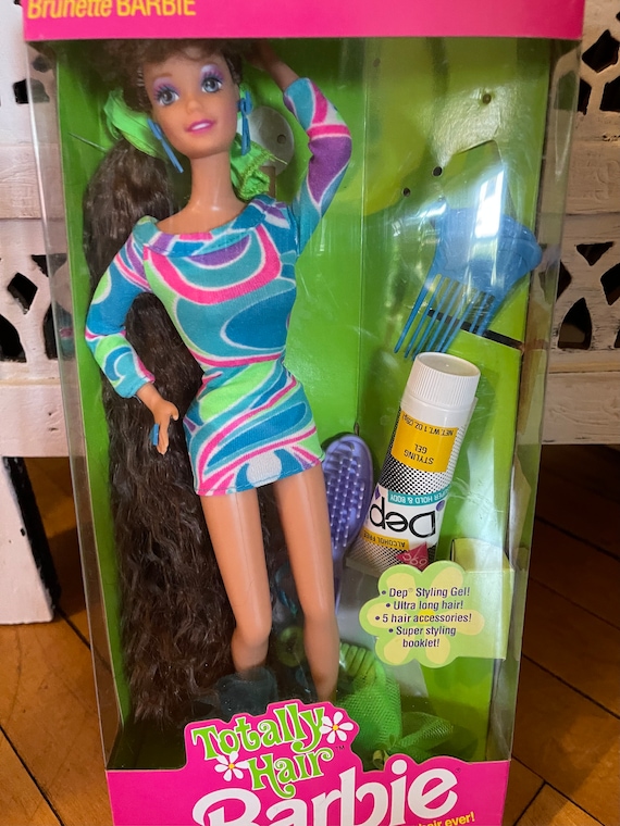 Brunette Totally Hair Barbie Doll. in Box With All the - Etsy Ireland Brunette Totally Hair Barbie Doll. in Box With All the - Etsy Ireland