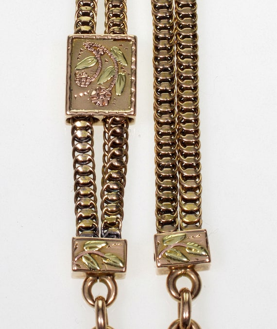 Antique Victorian 14K Rose Gold Fancy Watch Chain… - image 7