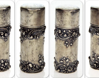 Antique Victorian Gorham Sterling Repousse Dresser Jar C.1890