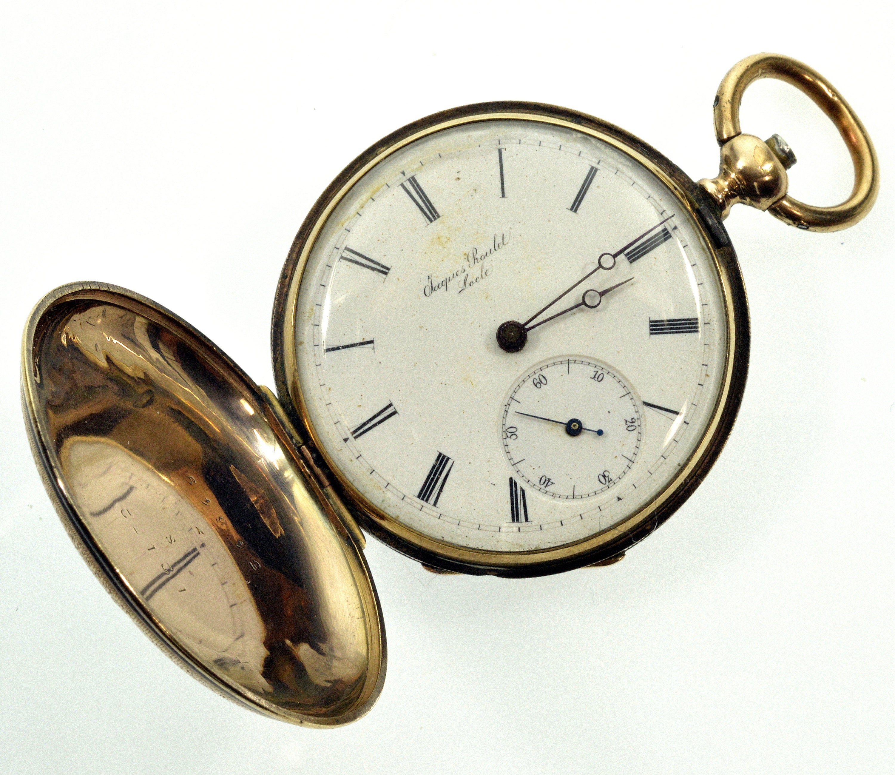 Antique Swiss Polychrome Enamel Pocket Watch Pendant Hunter Case ...