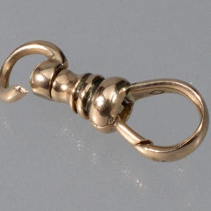 Victorian 10K Gold Dog Clip Clasp For Pocket Watch Albert Chain 0367