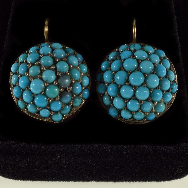Vintage Bohemian Turquoise Circle Earrings
