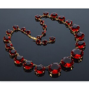 Ruby Glass Riviere Necklace C.1940