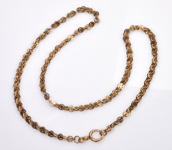 Antique Victorian 10K Gold Fancy Link Chain Neckl… - image 4