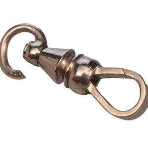 Victorian 10K Gold Large Dog Clip Clasp With Swivel For Watch Chain 0377