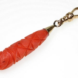 Antique Georgian Carved Coral 10K Gold Pendant Enhancer C.1890