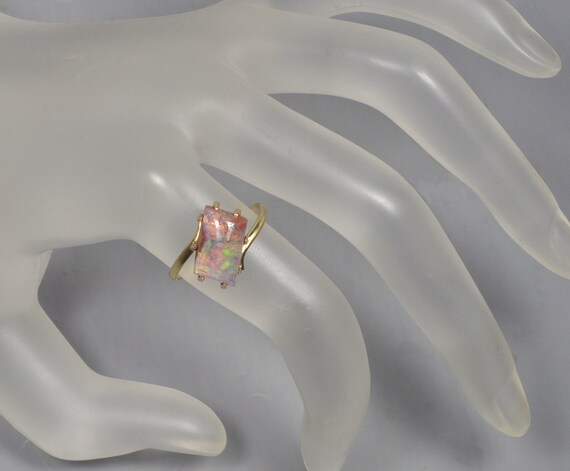 Antique Edwardian 14K Gold Raw Opal Ring Size 6 1/
