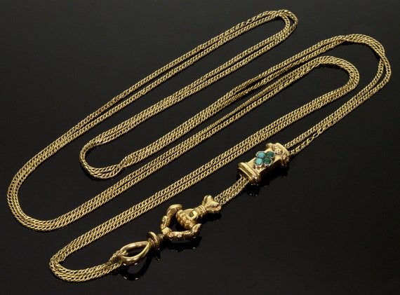 Antique Georgian 10K Gold Hand Fist Necklace Slid… - image 3