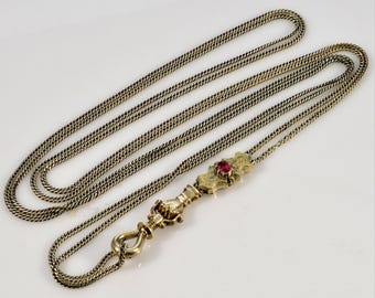 Antique Georgian 10K Gold Hand Fist Necklace Slide Guard Chain C.1820
