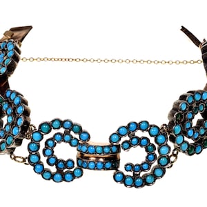 Antique Victorian Turquoise 9K Gold Bracelet C.1860