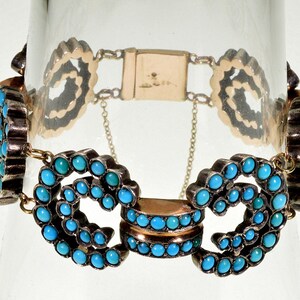 Antique Victorian Turquoise 9K Gold Bracelet C.1860